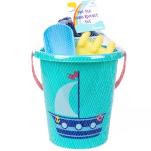 Kids sea-themed sand bucket set with toys