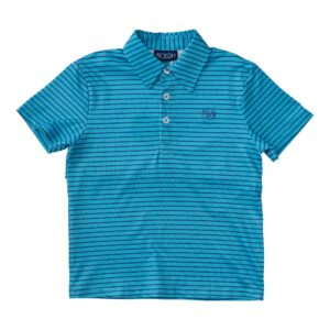Blue striped polo shirt with collar