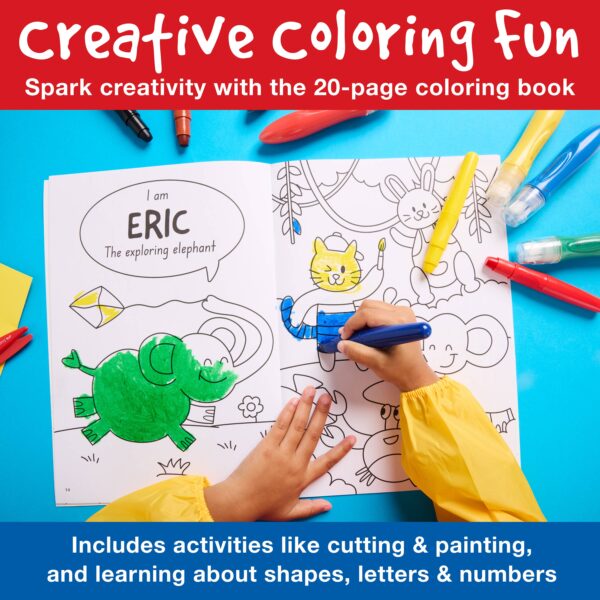 faber castell / creativity for kids little creatives artplay activity set Child coloring book page with animals and activities.