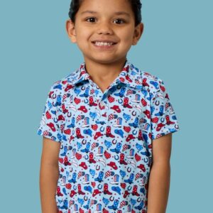 RuggedButt - Tiny Blue Stars & Spurs Knit Short Sleeve Performance Polo