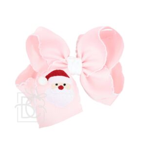 Beyond Creations - Embroidered Santa Crochet Edge Hair Bow