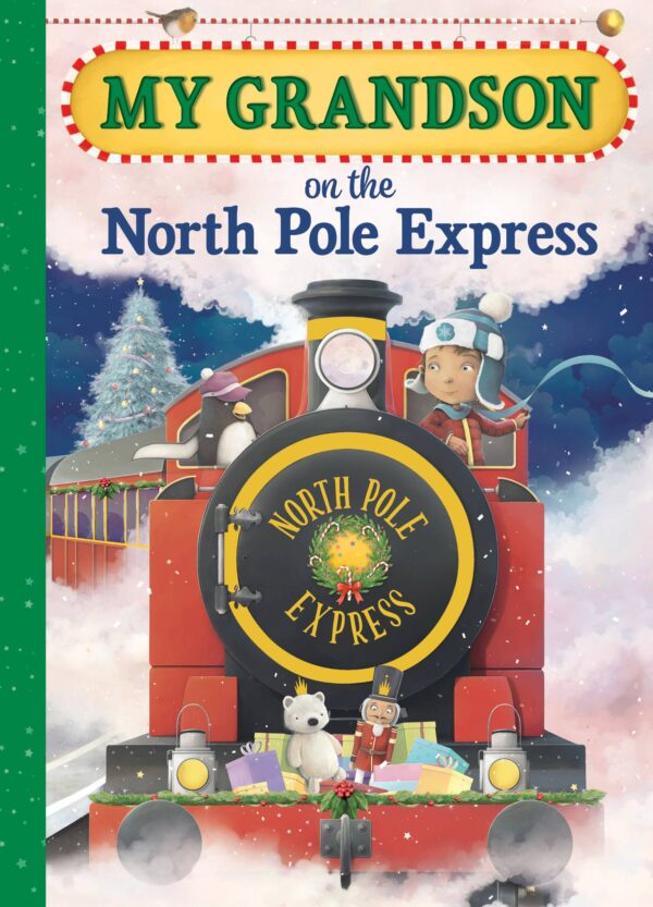 Children's book cover: North Pole Express train ride.