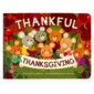 Illustrated mice celebrate Thanksgiving with banner.