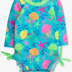 RuffleButts - Neon One Piece Rashguard - Jelly Time