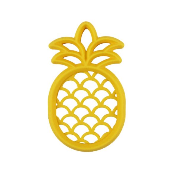 itzy ritzy chew crew™ silicone baby teethers pineapple Yellow pineapple-shaped silicone teether for babies.