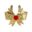 Golden reindeer antlers headband with red bow
