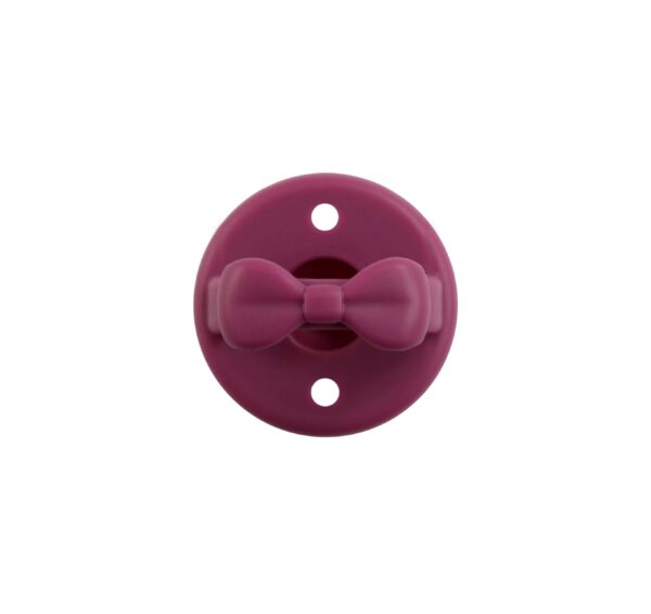 itzy ritzy sweetie soother™ pacifier sets (2 pack): aquamarine + peach bows Purple bow-shaped wall hook organizer