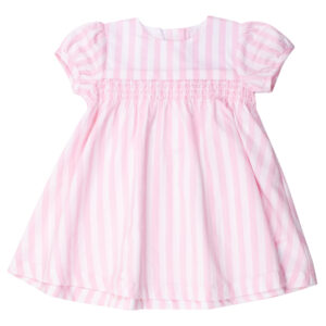 Pink and white striped baby dress