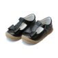 Black toddler shoes with bows and buckles