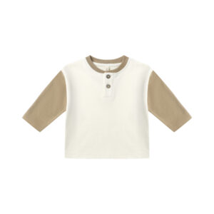 Kids' beige and white baseball tee