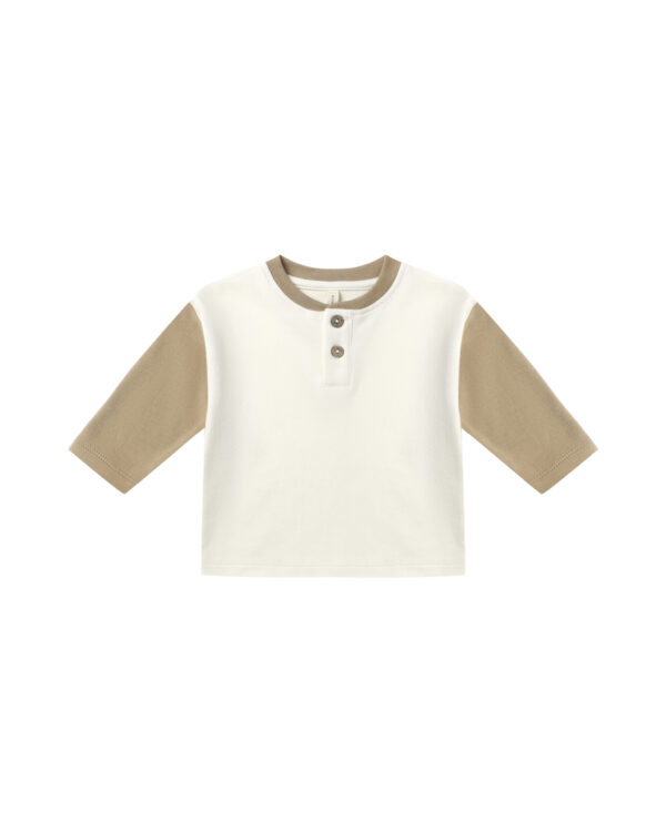 Kids' beige and white baseball tee