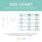 Ruffle swimsuit size chart for girls and boys.