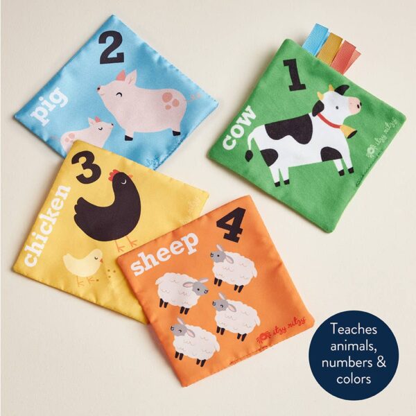 itzy ritzy *new* itzy sensory scarves™ Colorful animal learning cloths for kids.