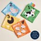 Colorful animal learning cloths for kids.