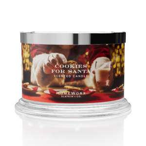 Cookies scented candle in festive packaging.