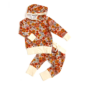 Colorful floral kids' hoodie and pants outfit