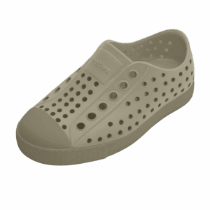 Perforated beige rubber slip-on shoe