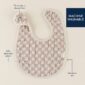 Checkered bib, machine washable, three sizes, soft cotton.