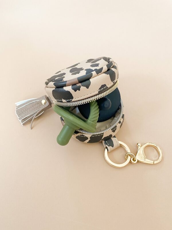 itzy ritzy sweetie soother™ pacifier sets (2 pack): agave + succulent cables Camo pouch keychain with pacifier holder.