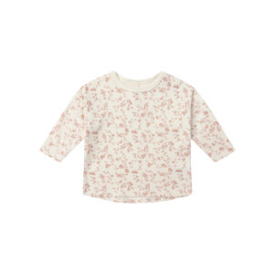 Cream floral long-sleeve baby shirt