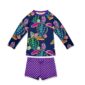 Colorful turtle swim set, long sleeves and shorts.