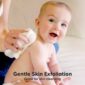 Baby enjoying gentle skin exfoliation.