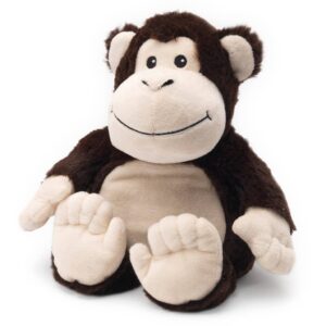 Brown plush monkey toy with smile.
