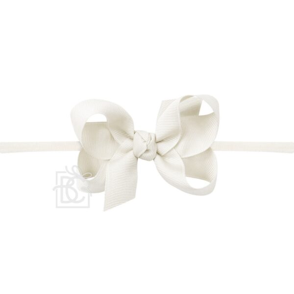 beyond creation classic 1/4" nylon headband with signature grosgrain bow 3.5 inch
