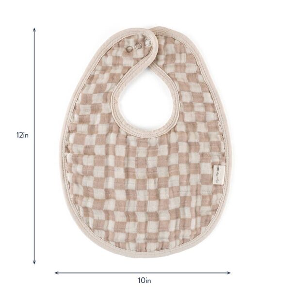 itzy ritzy *new* itzy bibs™: check yes! Brown checkered baby bib with measurements
