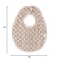Brown checkered baby bib with measurements