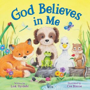 Animals gathered with 'God Believes in Me' title.