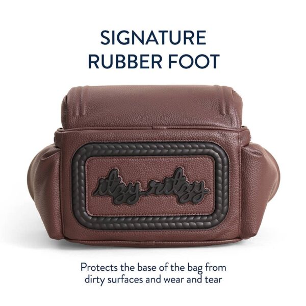 itzy ritzy *new* espresso itzy mini plus™ Brown bag with signature rubber foot for protection.