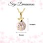 Gold ladybug pendant with pink enamel, size 7x10mm.