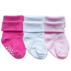 Jefferies Socks - Non-Skid Turn Cuff Socks 3 Pair Pack - Girls