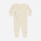 Beige baby romper with button closure