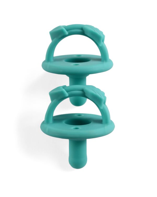 itzy ritzy sweetie soother™ pacifier sets (2 pack): agave + succulent cables Green silicone baby pacifier with handle