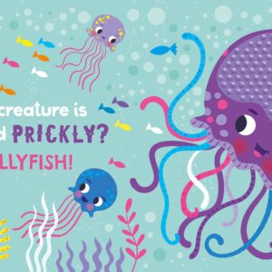 Colorful jellyfish illustration with playful sea creatures.