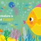 Colorful fish and underwater creatures illustration.