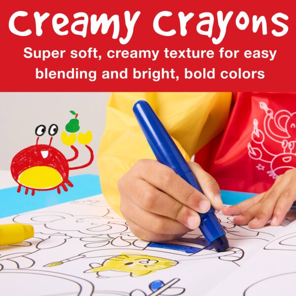 faber castell / creativity for kids little creatives artplay activity set Child coloring with vibrant creamy crayons.