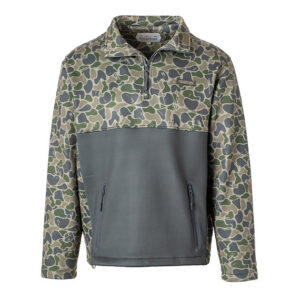 Camouflage half-zip jacket with front pockets