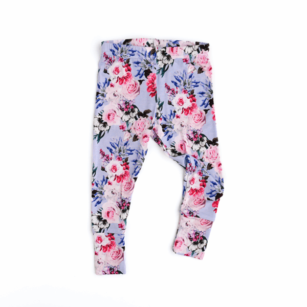 gigi and max emerson legging and sweater set Floral print leggings for women on white background.