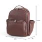 Brown backpack with dimensions: 12.5x9x13.75 inches.