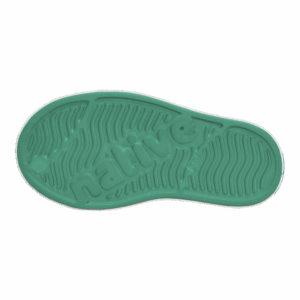 Green shoe sole with wavy tread pattern