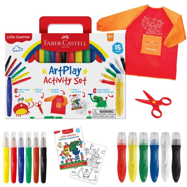 faber castell / creativity for kids little creatives artplay activity set Faber-Castell art play set for kids, colorful supplies.