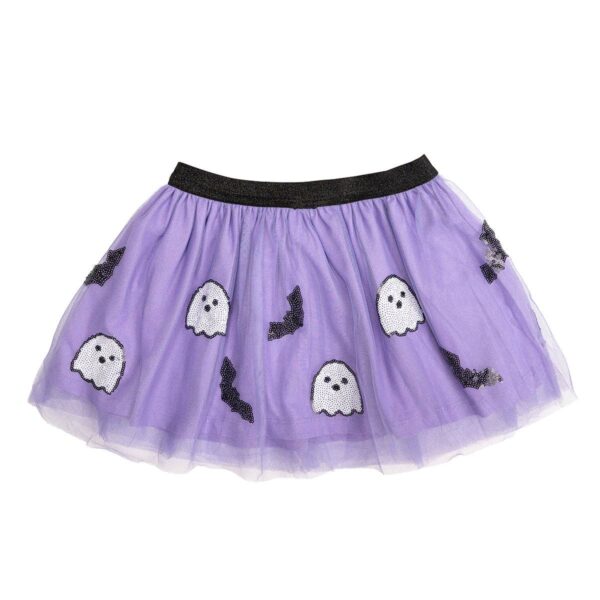 sweet wink ghost and bat sequin halloween tutu Purple tutu with ghost and bat patterns
