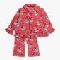 Red checkered pajamas with Santa Claus print