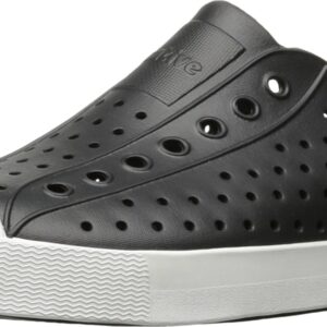 Black slip-on shoe with perforated design