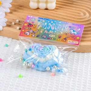 Sparkling Extras - Blue Rainbow Heart Cake Squishy Squeeze Toy Fidget