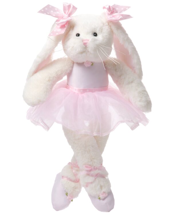bearington collection lil bunny tutu the ballerina Stuffed bunny in pink tutu and ballet shoes.