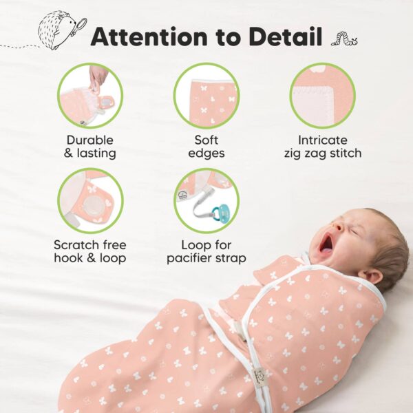 keababies 3pk soothe baby swaddles 0 3 months, sleep sack for newborns Baby swaddle details: durable, soft, secure, pacifier loop.